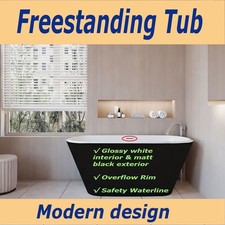 1500x720mm Modern Matt Black