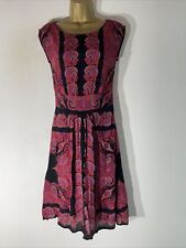 womens Monsoon Petite Uk 6 Black Mix Paisley Pattern Knee Length A Line dress
