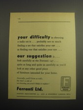 1948 Ferranti Radio Ad - Your