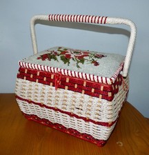 Vintage Woven Sewing Basket
