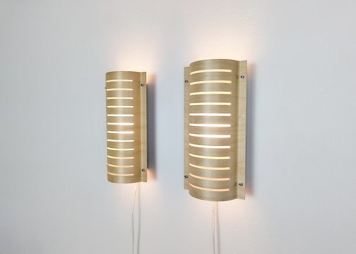 Pair vintage wood sconces - of,