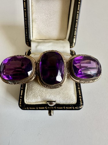 Victorian gold tone amethyst - victorian,
