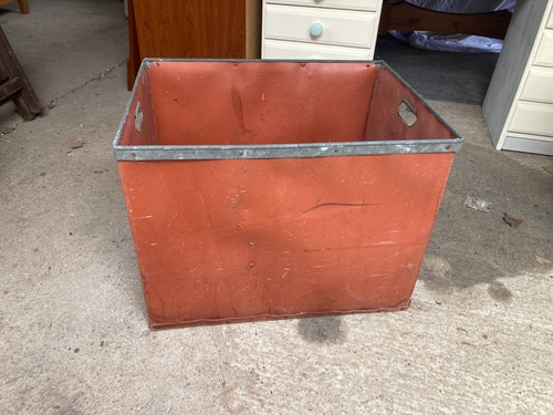 Large brown storage box metal - box,