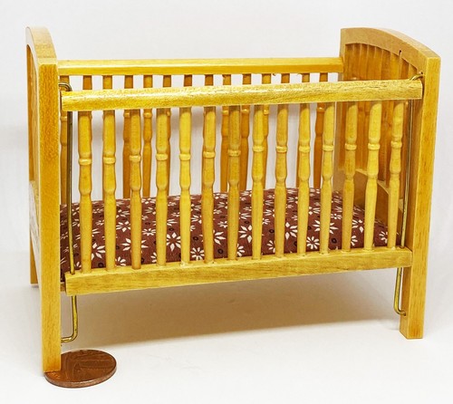 Dolls house pine cot - dolls,