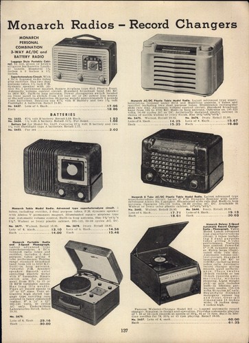 1952 paper monarch - paper, radio