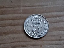 GB, GEORGE V , 1917 SILVER THREEPENCE COIN  , s4015 , EF 