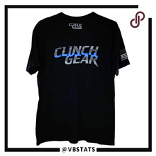 Clinch Gear Men's Thin Blue Line Stacked Crew Short Sleeve T-Shirt Black Size XL