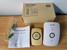 Tecknet Wireless Doorbell Waterproof White Wall Plug-in Door Bell Chime Kit