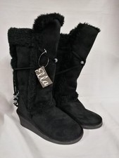 Ella - Black Faux Suede Knee