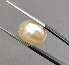 Certified Real 9.86 Ct Natural Basra Pearl Loose Cabochon Untreated Gemstone