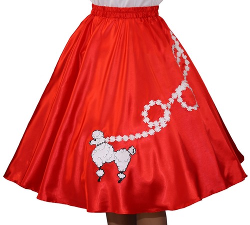 Red satin poodle skirt adult - poodle, _