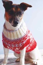0247 Knitting Dog's Christmas Jumper Coat S-M Dog Aran - Vintage Pattern Copy