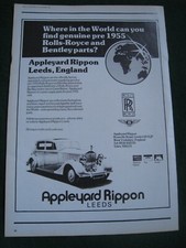 APPLEYARD RIPPON LEEDS GENUINE ROLLS-ROYCE BENTLEY PARTS ADVERT A4 SIZE FILE 19