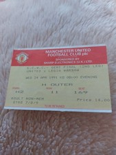 MANCHESTER UNITED v LEGIA WARSAW ECWC SEMI FINAL 2ND LEG FOOTBALL TICKET 1991
