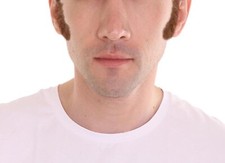 Brown Sideburns Costume Accessory – Fake Facial Hair for Men – 70s, Elvis, Disco