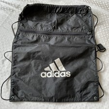 Retro ADIDDAS PE/School/Gym/Football Drawstring Bag Black Zipped Pocket