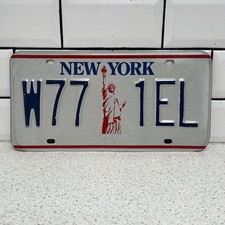 New York License Plate W77 1EL Hologram USA American Number Great condition 2001
