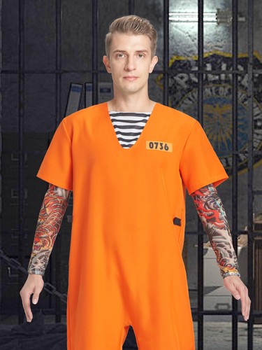 Orange convict costume - convict,