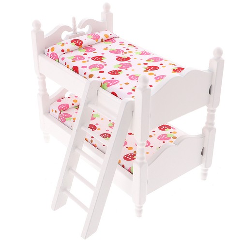 Wooden miniature doll - doll, bed