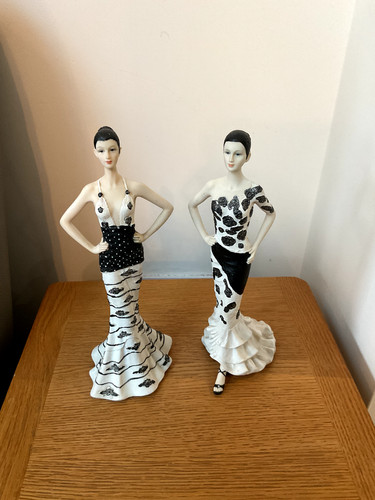Pair vintage elegant ladies