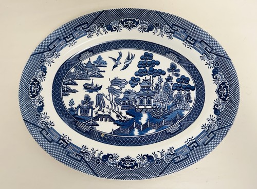Churchill blue willow oval - churchill,