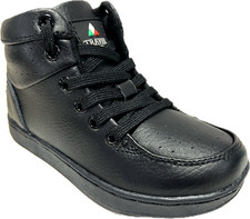 Travel Fox Boy's Black Leather High Top Sneakers Shoes 916221