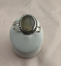 Sterling Silver Oval Moon Stone Ring 