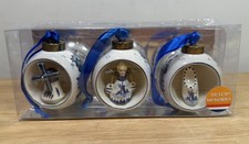 Dutch Memories Delft Blue Vintage Hand Painted Porcelain Christmas Ornaments NEW