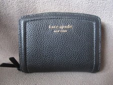 Kate Spade New York Knott Small Compact Leather Zip Around Wallet - Black