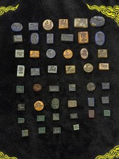 46 lots Ancient Middle Eastern Stone Intaglio Seal Beads Circa 2300 - 3000 BCE