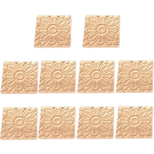 10x unpainted wooden - unpainted, carved