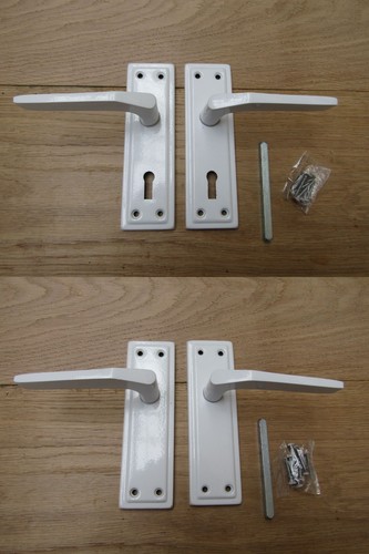 Pair white sprung - sprung, lever