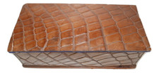  CROCODILE FULL HIDE ALLIGATOR GENTLEMAN'S WATCH BOX JEWELRY VINTAGE HARRODS 