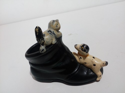 Vintage cat and dog with - , boot