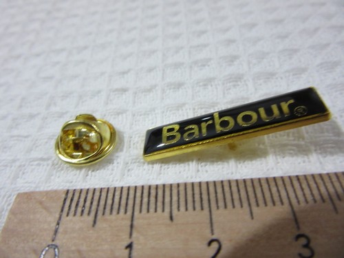 Barbour green gold pin badge - green, &