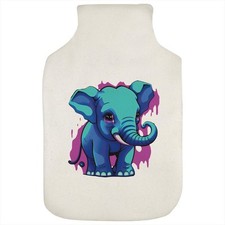 'Funky Blue Elephant' Hot Water Bottle Cover (HW00032307)