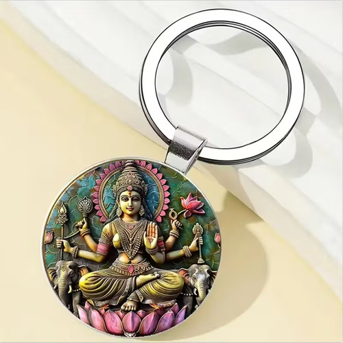 Goddess lakshmi keychain hindu - keychain,