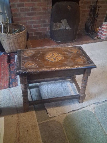Oak stool vintage carved - stool,,