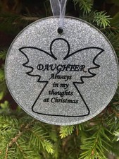 Memorial Christmas Glass Angel