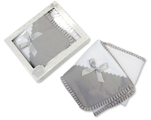 Quilted baby blanket grey soft - quilted,