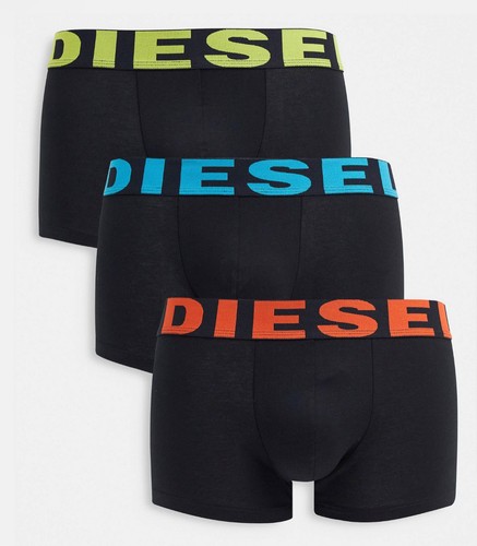 Diesel black logo boxers - black,