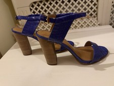 Coach Blue Leather Block Heel