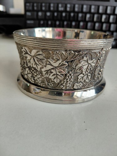 Silver plate wine - plate, bottle