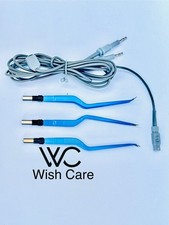 Set OF 3 European Bipolar Bayonet Forceps Tip Straight , UP, Down European Cable