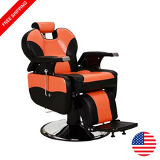 Heavy Duty Reclining Barber Chair 360° Swivel Hydraulic Salon Chair 440lbs