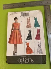 80s VINTAGE Dressmaking VOGUE V8020 EASY OPTIONS Sew DRESS SEWING PAPER PATTERN
