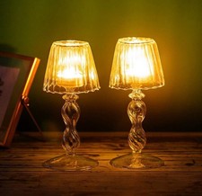 Sziqiqi 2Pcs Lamp Shape Glass