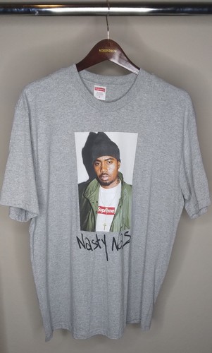 Supreme nas shirt gray size - nas,
