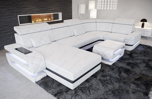 Leather sofa living area - sofa,