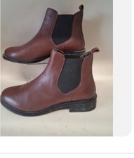 BNWOB FAITH LADIES BROWN LEATHER CHELSEA BOOTS SIZE UK 5